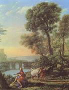 Claude Lorrain Landscape with Apollo and Mercury (mk08) oil painting on canvas